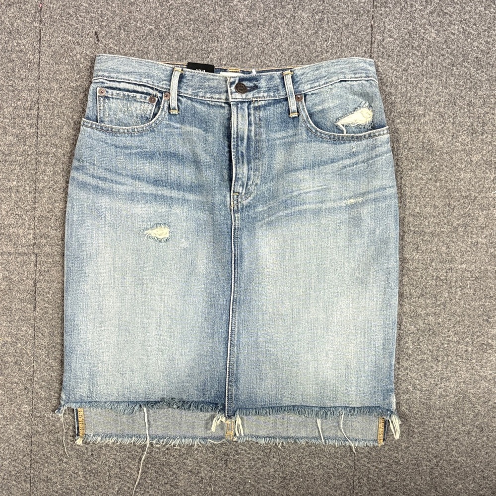 NWT Able Light Blue Denim Skirt with Frye Hem